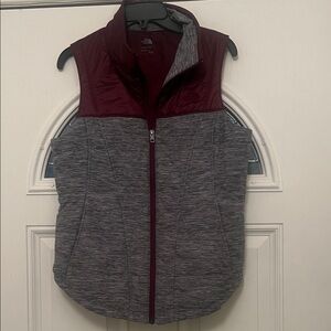 The North Face Maroon and Gray Vest